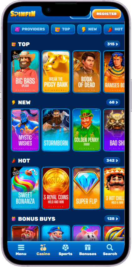 Spinfin Casino Games